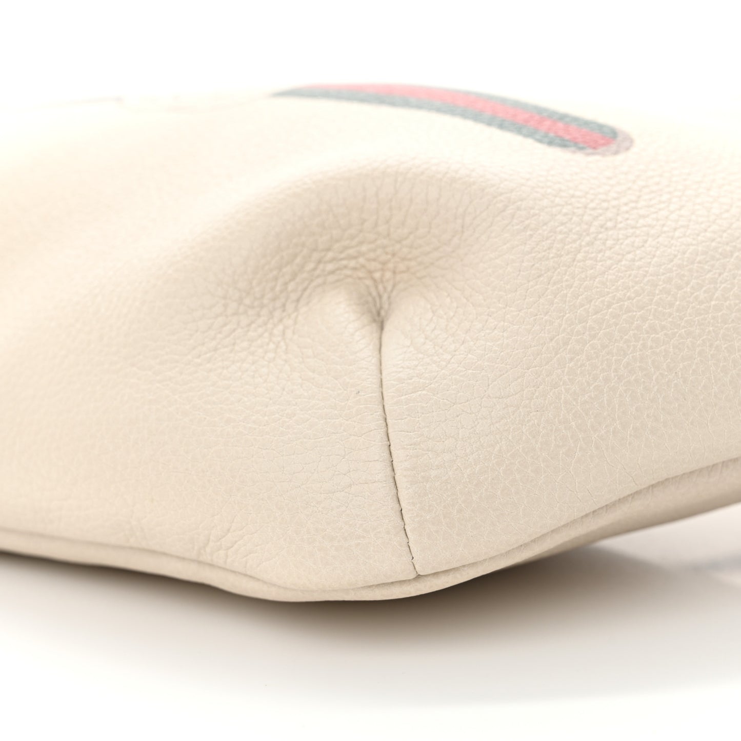 Grained Calfskin Logo Belt Bag White