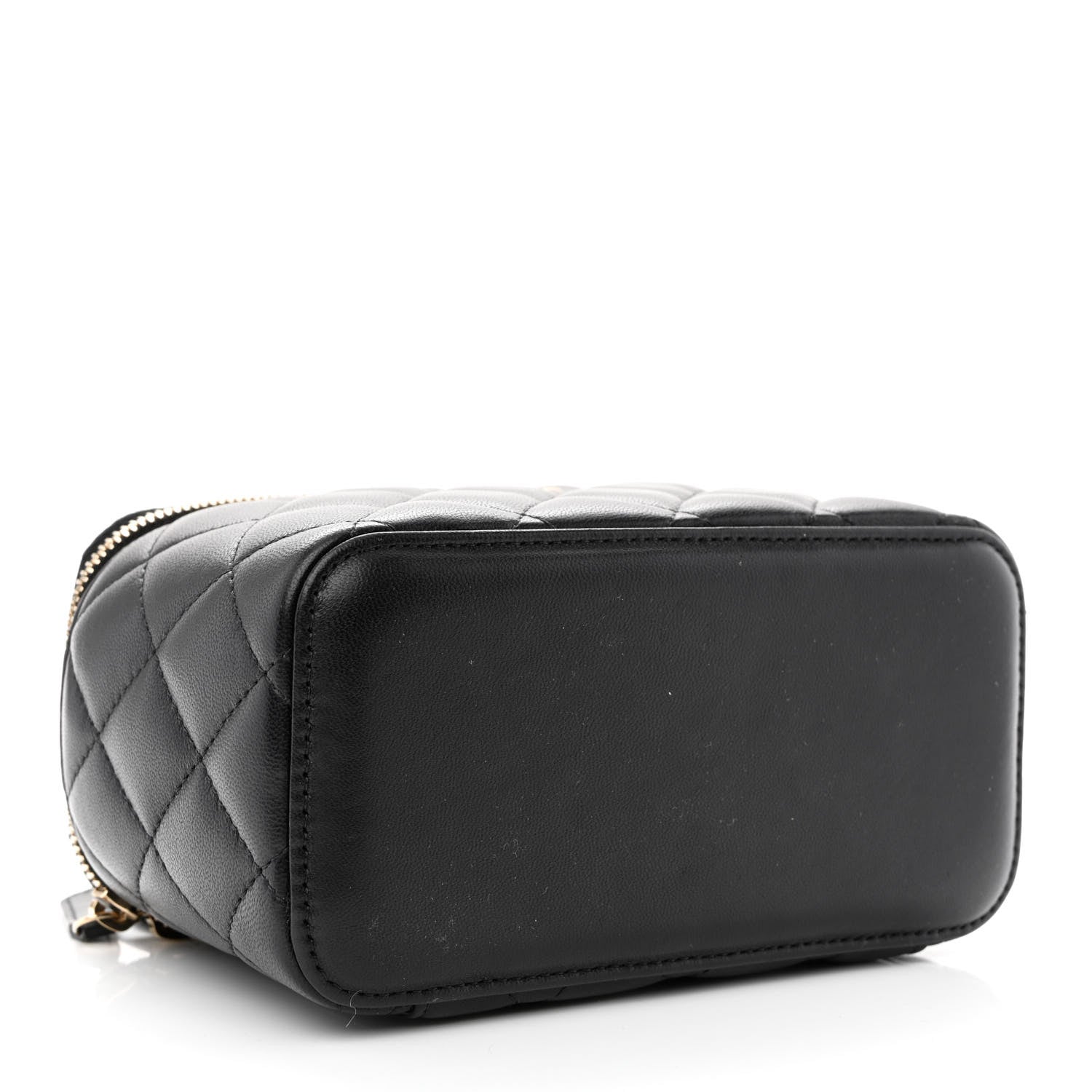 Chanel Lambskin Quilted Small Pearl Crush Vanity Case With Chain Black 4 of 11