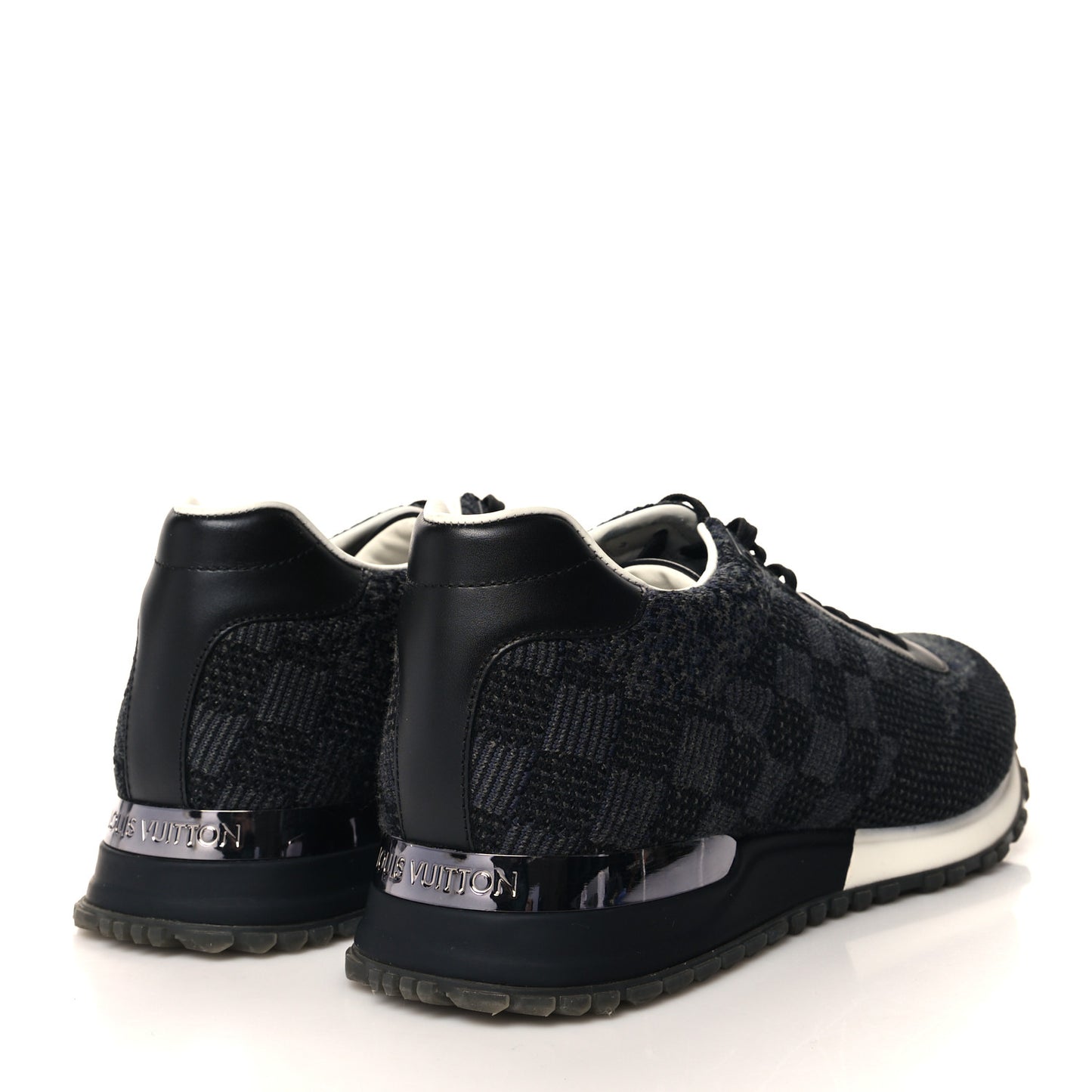 Calfskin Damier Run Away Sneakers 10 Graphite