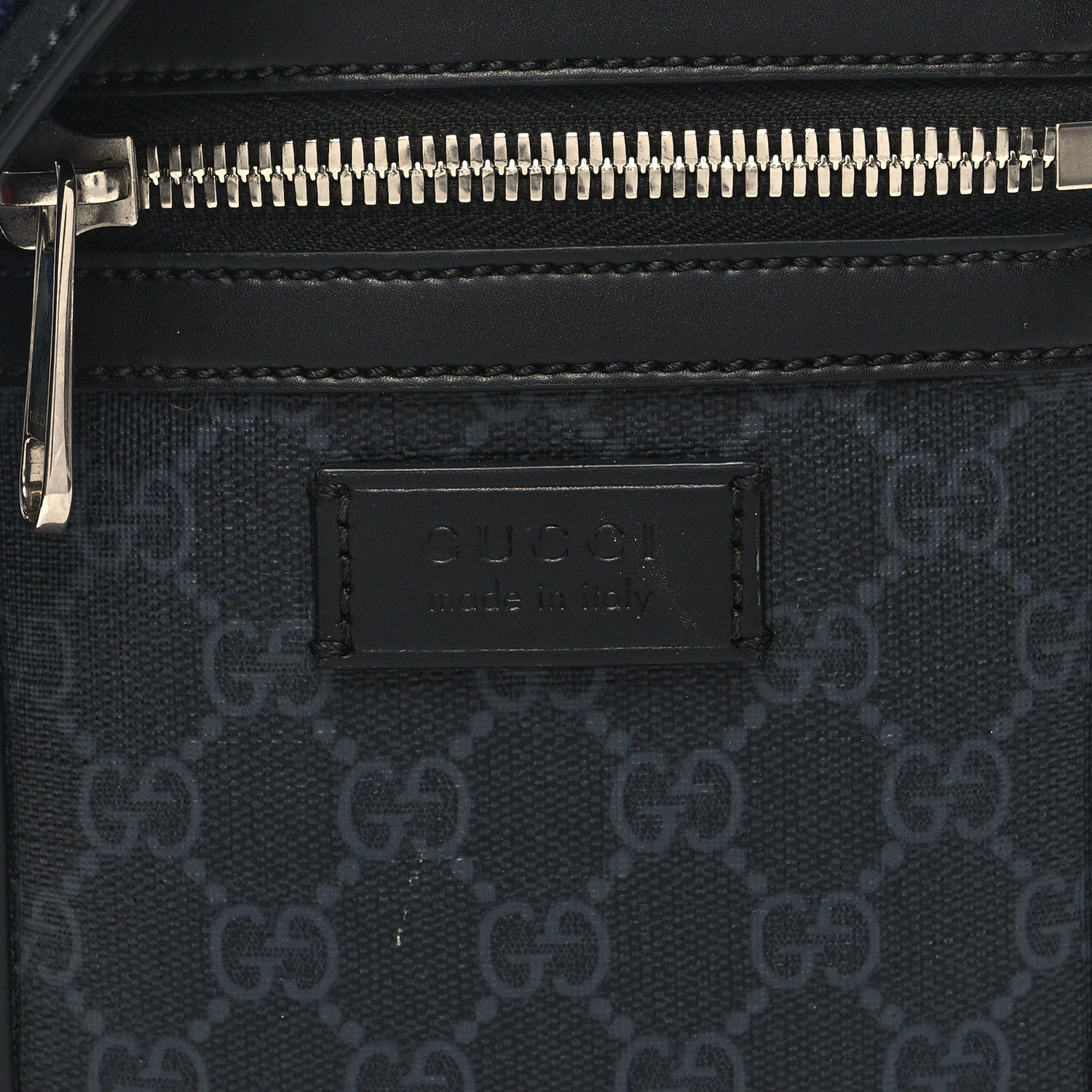 Gucci GG Supreme Monogram Appia Calfskin Web Messenger Bag Black 7 of 11
