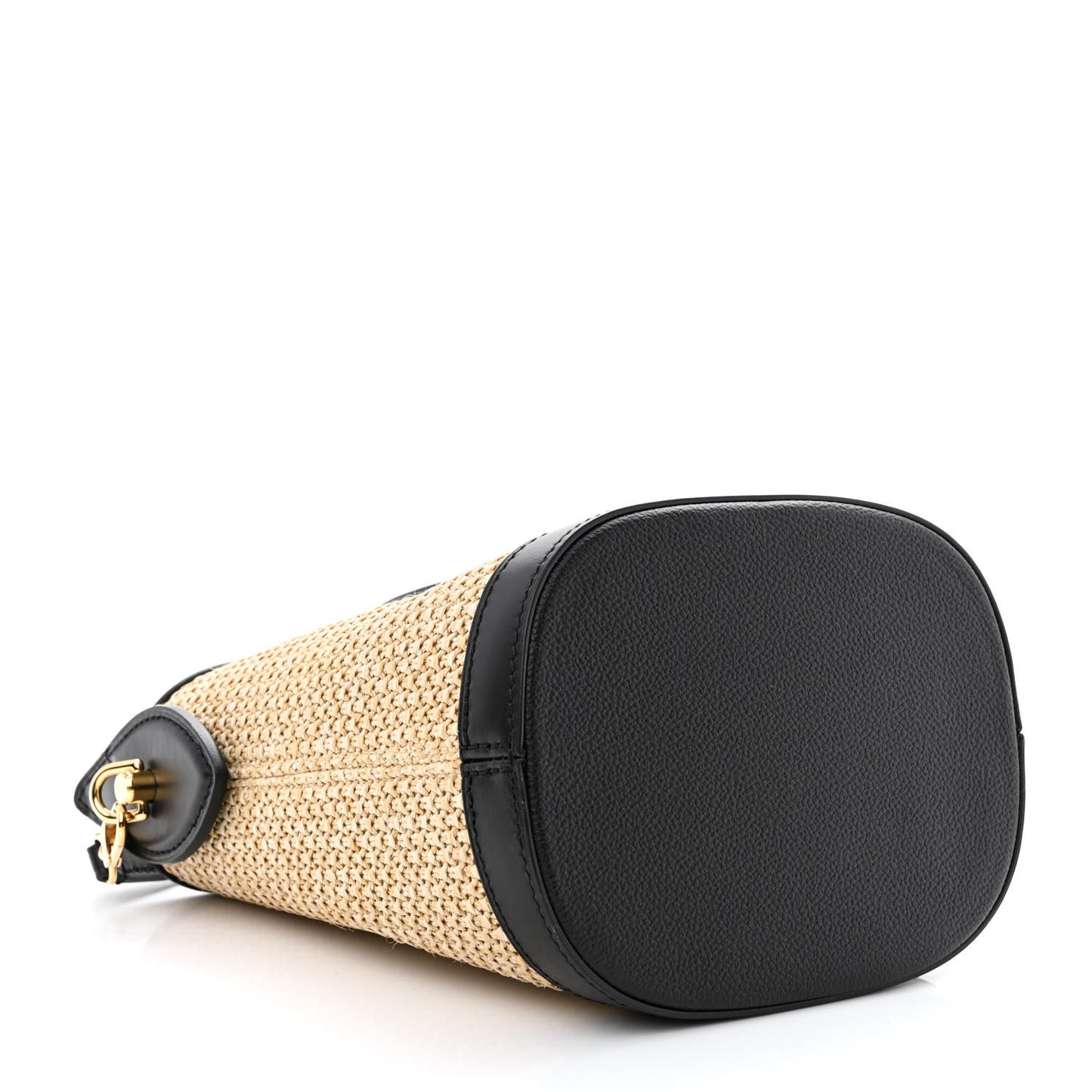 Raffia Petit Bucket Black