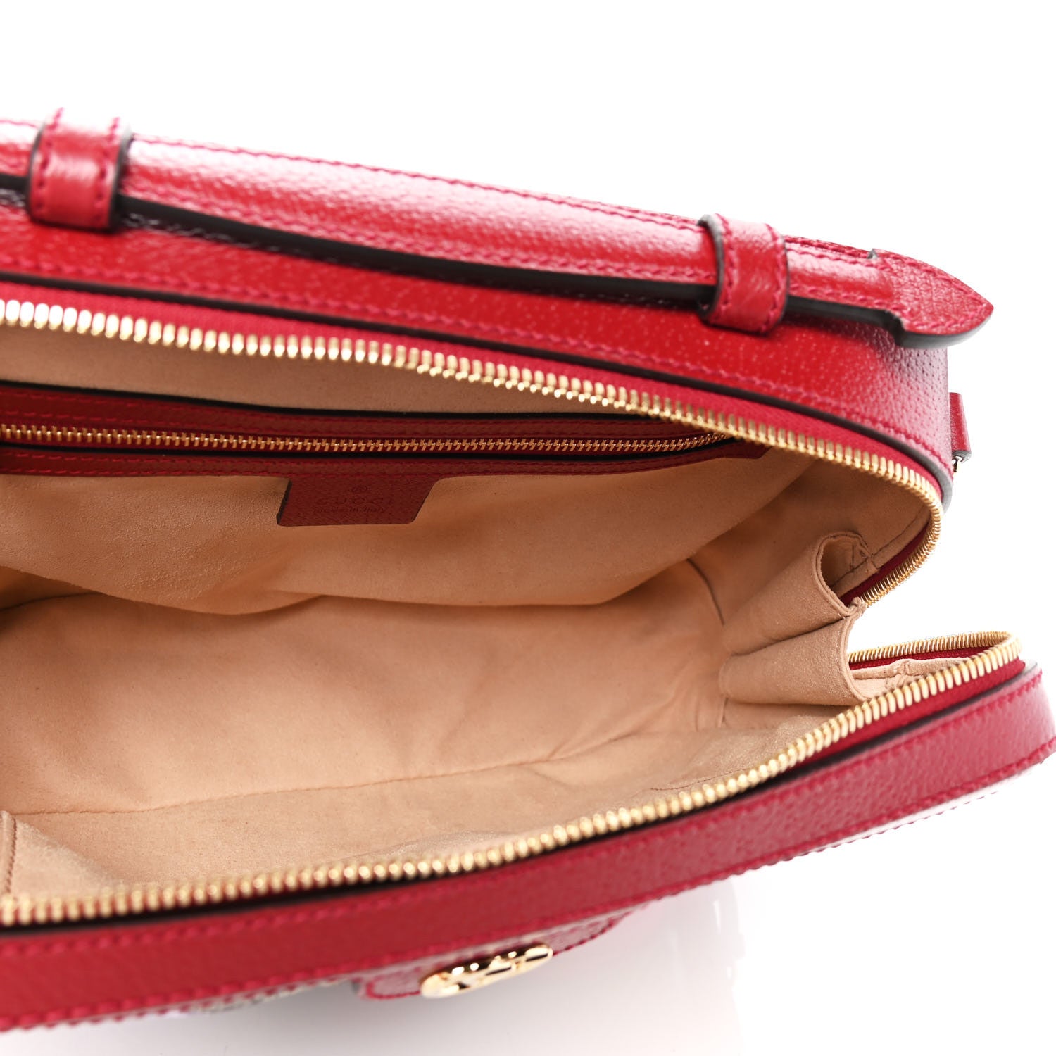 Gucci GG Supreme Monogram Flora Web Small Ophidia Top Handle Shoulder Bag Hibiscus Red 4 of 4