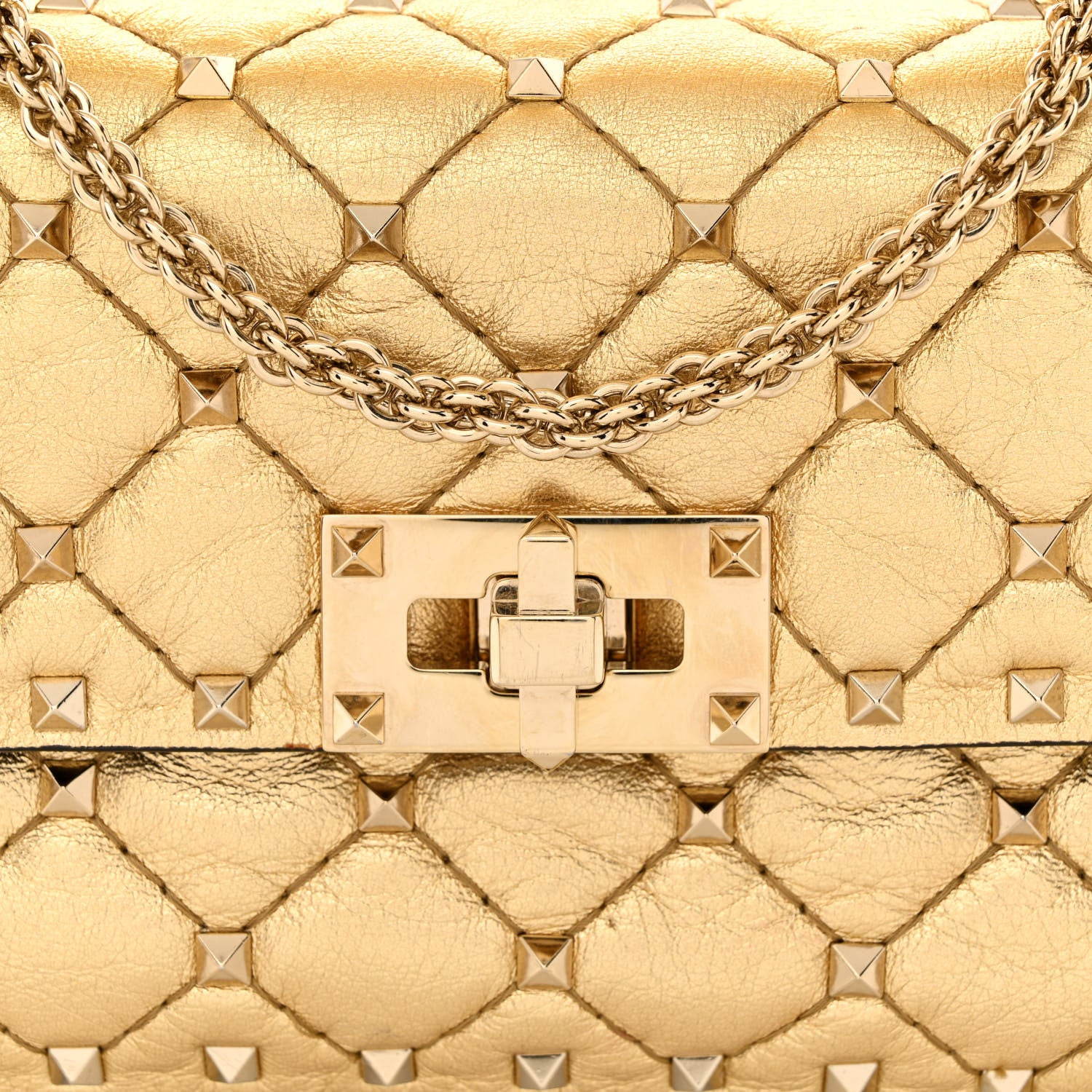 Valentino Garavani Metallic Nappa Small Rockstud Spike Shoulder Bag Mekong 7 of 13
