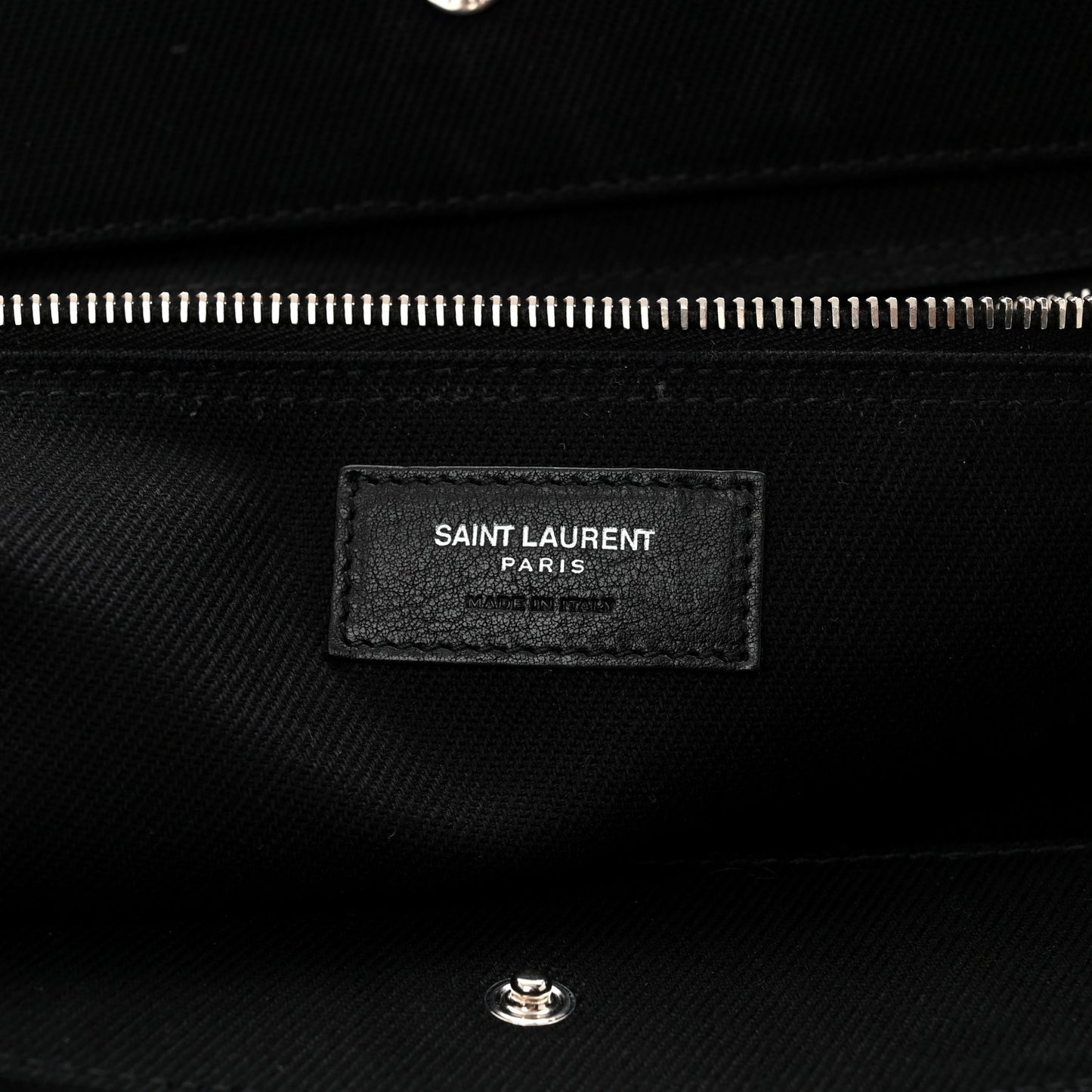 Linen Calfskin Rive Gauche Tote Black