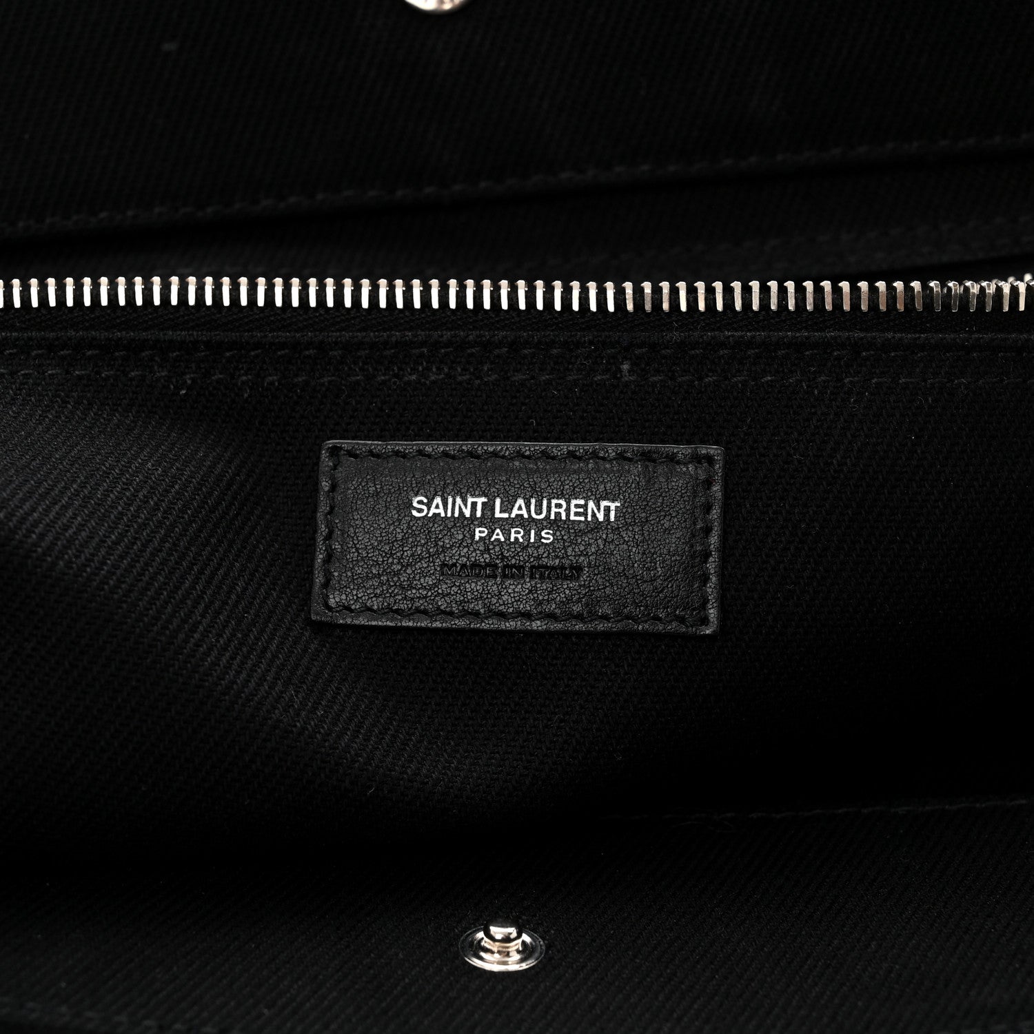 Saint Laurent Linen Calfskin Rive Gauche Tote Black 6 of 10