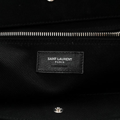 Saint Laurent Linen Calfskin Rive Gauche Tote Black 6 of 10