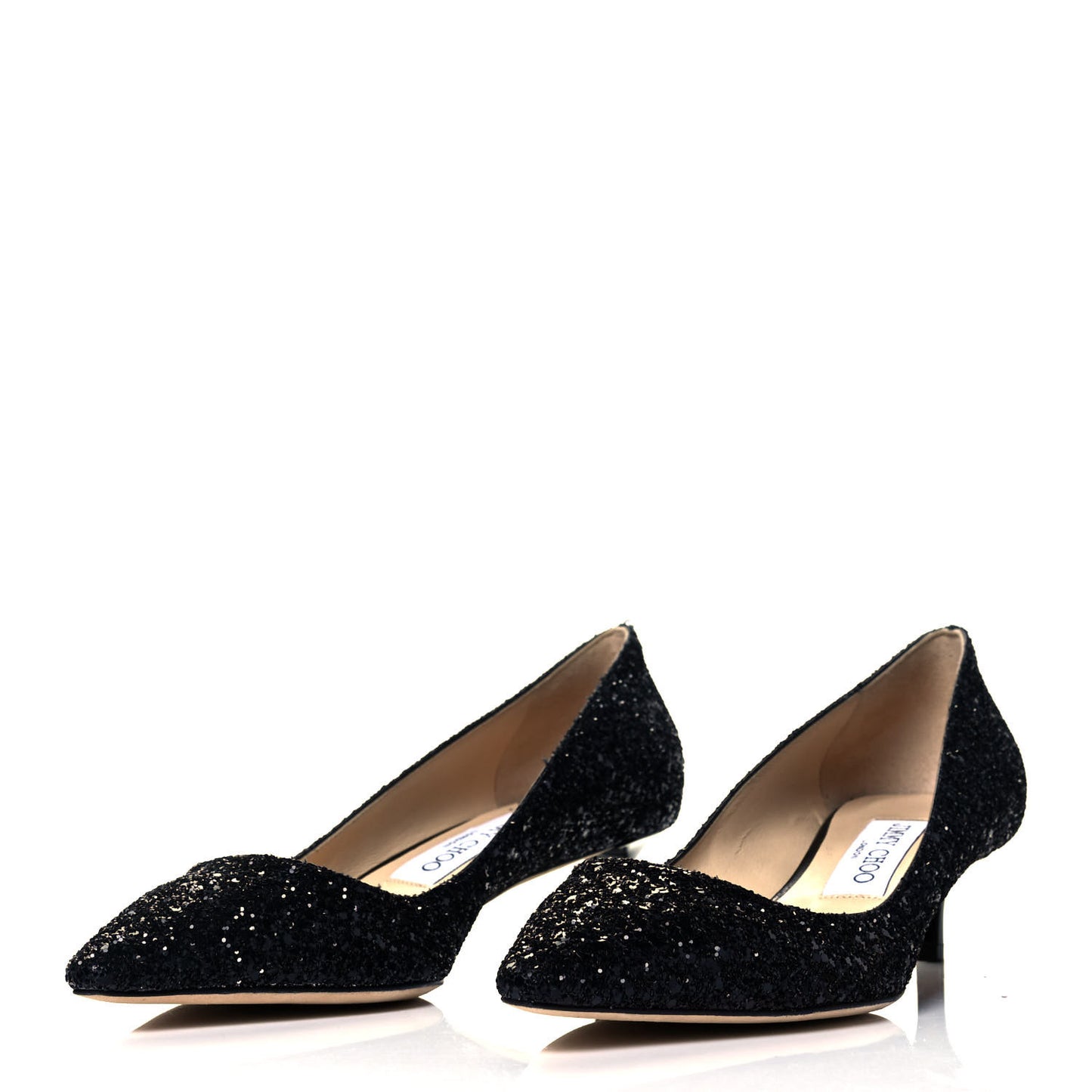 Coarse Glitter Pointy Toe Romy 40 Pumps 37 Black