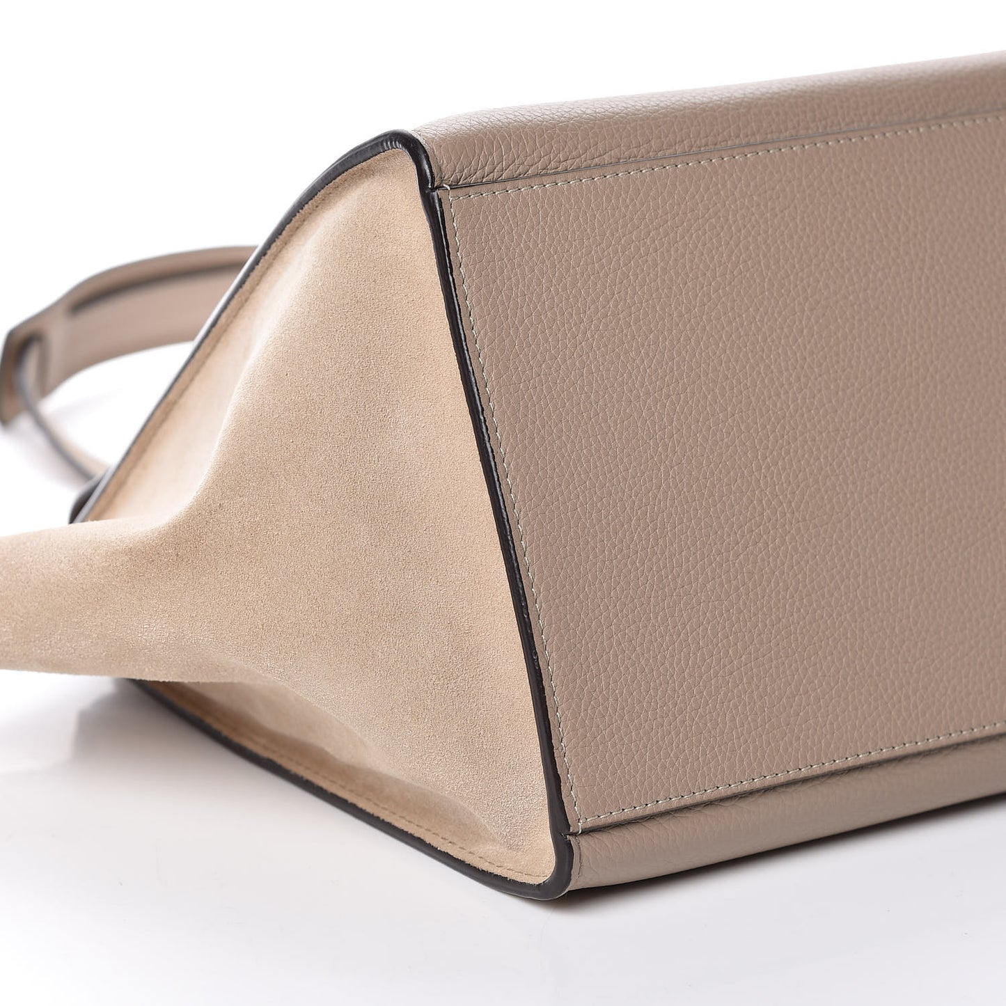 Drummed Calfskin Suede Medium Trapeze Dune