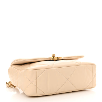 Chanel Goatskin Quilted Medium Chanel 19 Flap Beige 4 of 11