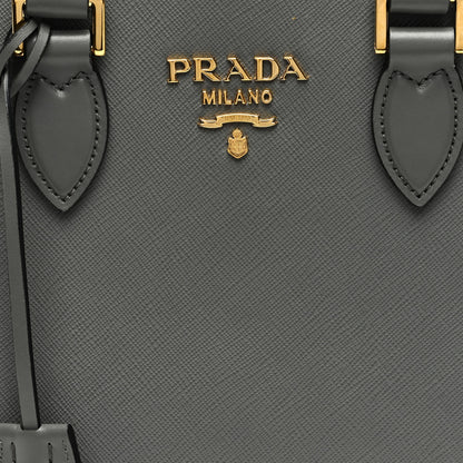 Prada Saffiano Soft Calfskin Small Zippered Tote Marmo 7 of 9