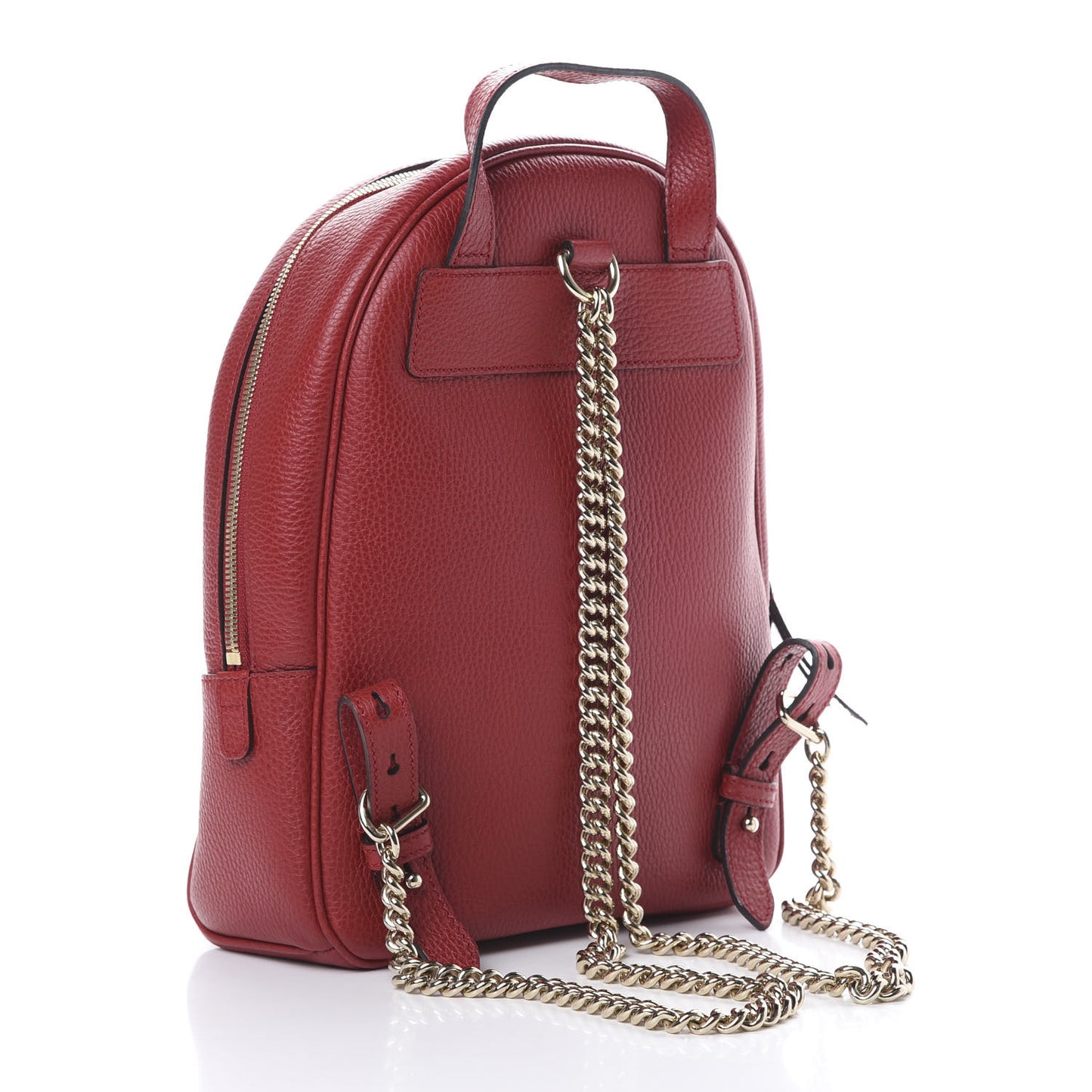 Pebbled Calfskin Soho Chain Backpack Hibiscus Red