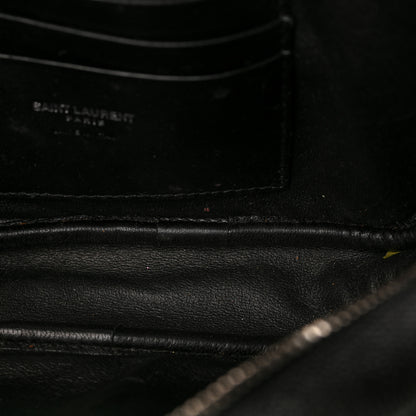 Saint Laurent Grain De Poudre Matelasse Monogram Mini Lou Camera Bag Black 10 of 11