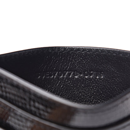 Saint Laurent Patent Tejus Lizard Calfskin Embossed Card Case Black 6 of 7