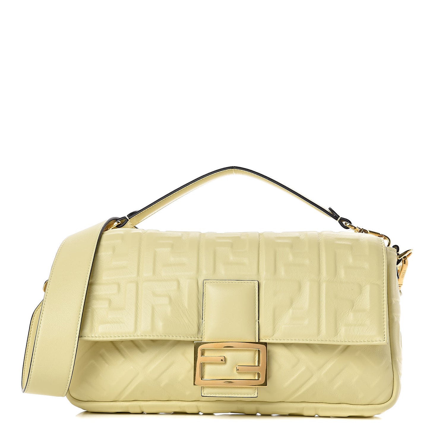 Nappa FF 1974 Embossed Large Baguette Banana