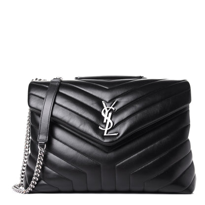 Saint Laurent Calfskin Y Quilted Monogram Medium Loulou Chain Satchel Black 1 of 11