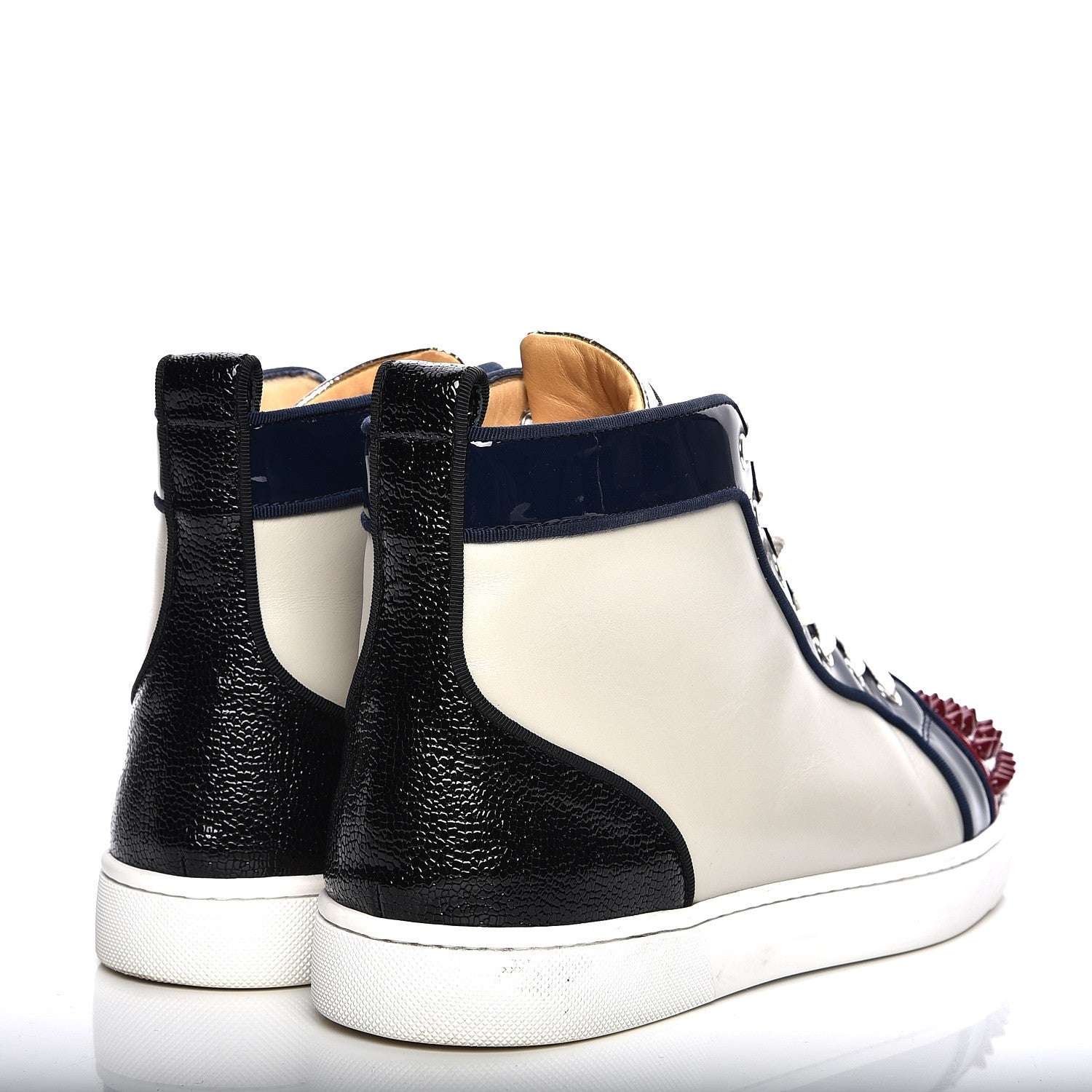 Christian Louboutin Calfskin Patent Spikes Flat Mens Sneakers 44 Multicolor 4 of 10