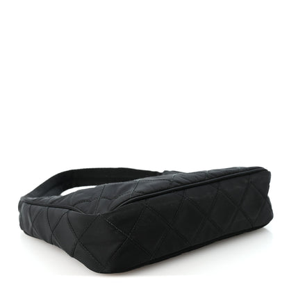 Prada Tessuto Nylon Stitched Shoulder Bag Black 3 of 12