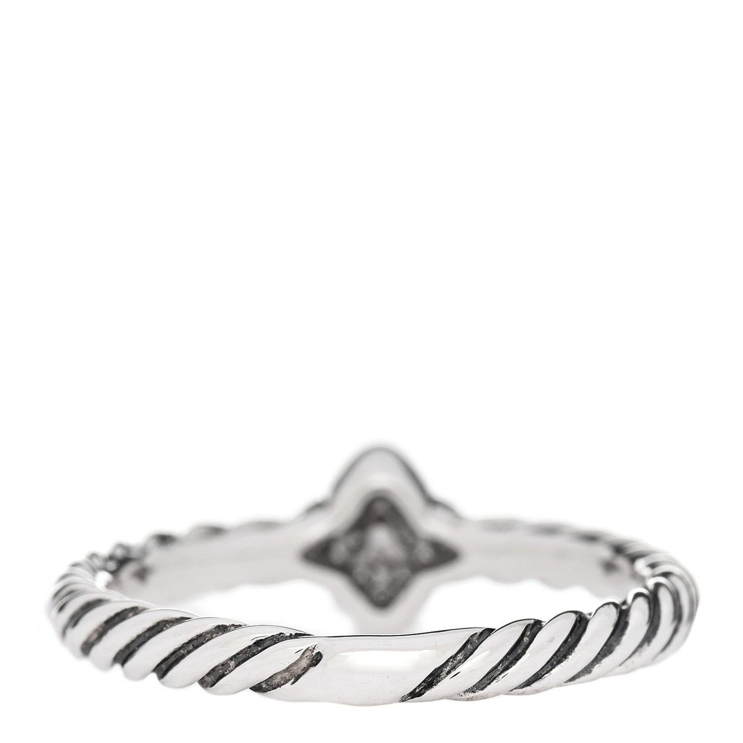 Sterling Silver Diamond Quatrefoil Ring 50 5.25