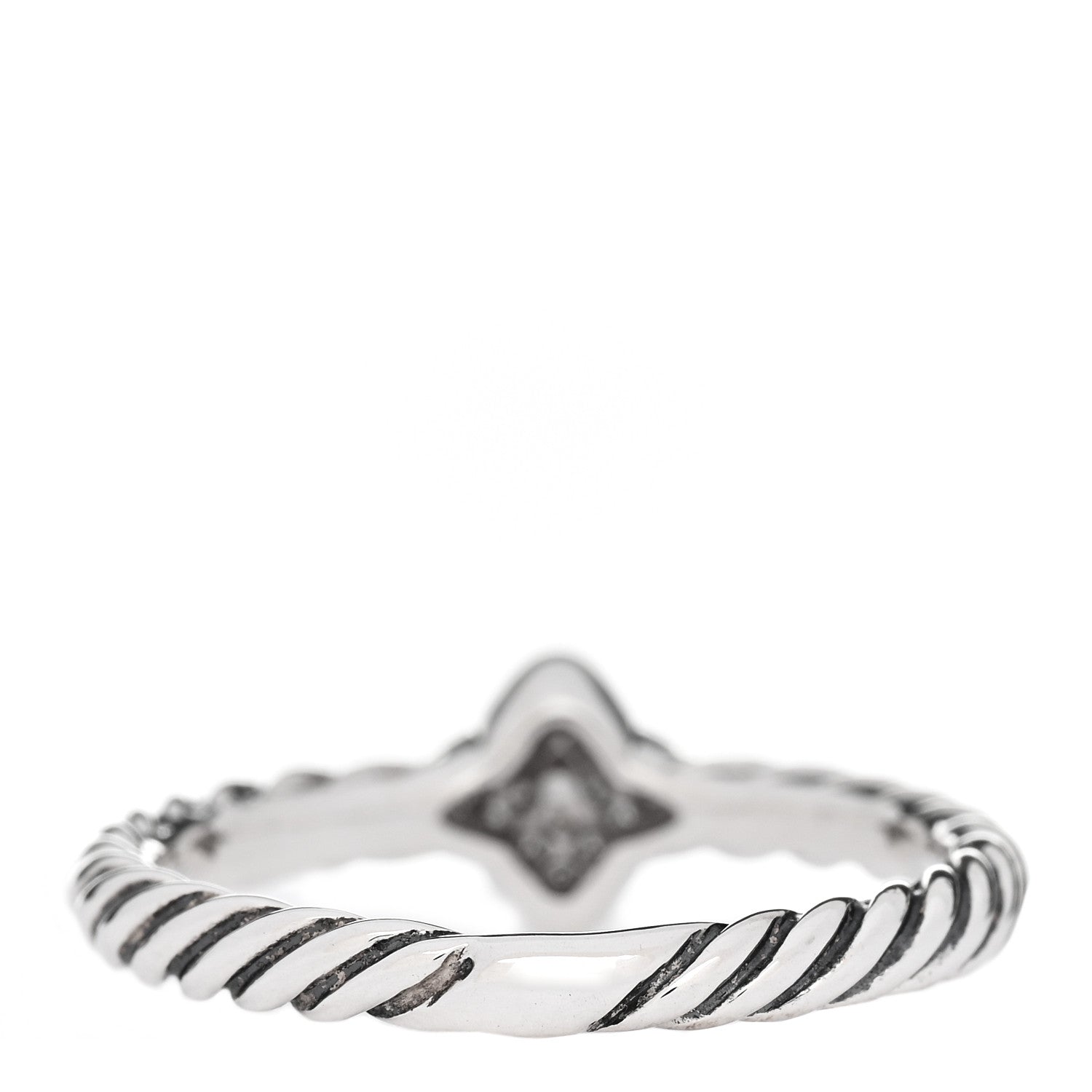David Yurman Sterling Silver Diamond Quatrefoil Ring 50 5.25 3 of 5