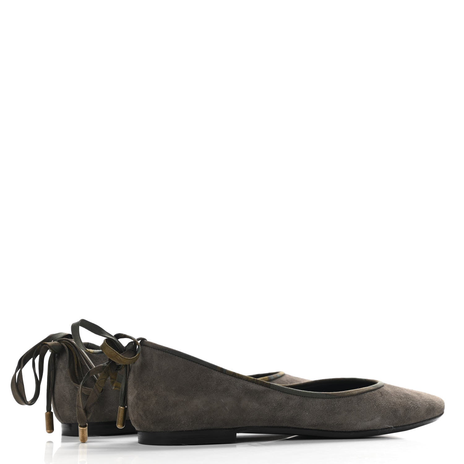 Hermes Suede Flats 36 Grey 4 of 7