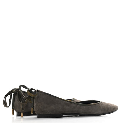 Hermes Suede Flats 36 Grey 4 of 7
