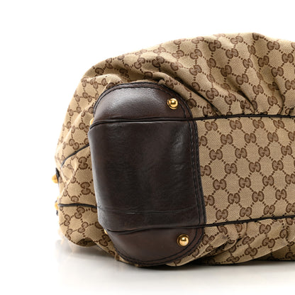 Gucci Monogram Large Jockey Hobo Dark Brown 9 of 12
