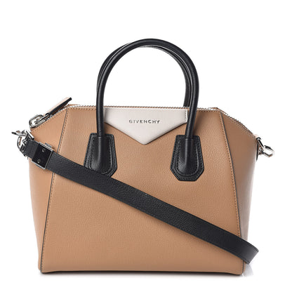 Givenchy Sugar Goatskin Small Tri-Color Antigona Beige Black Brown 1 of 9