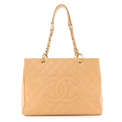 Chanel Caviar Quilted Grand Shopping Tote GST Beige 1 of 13