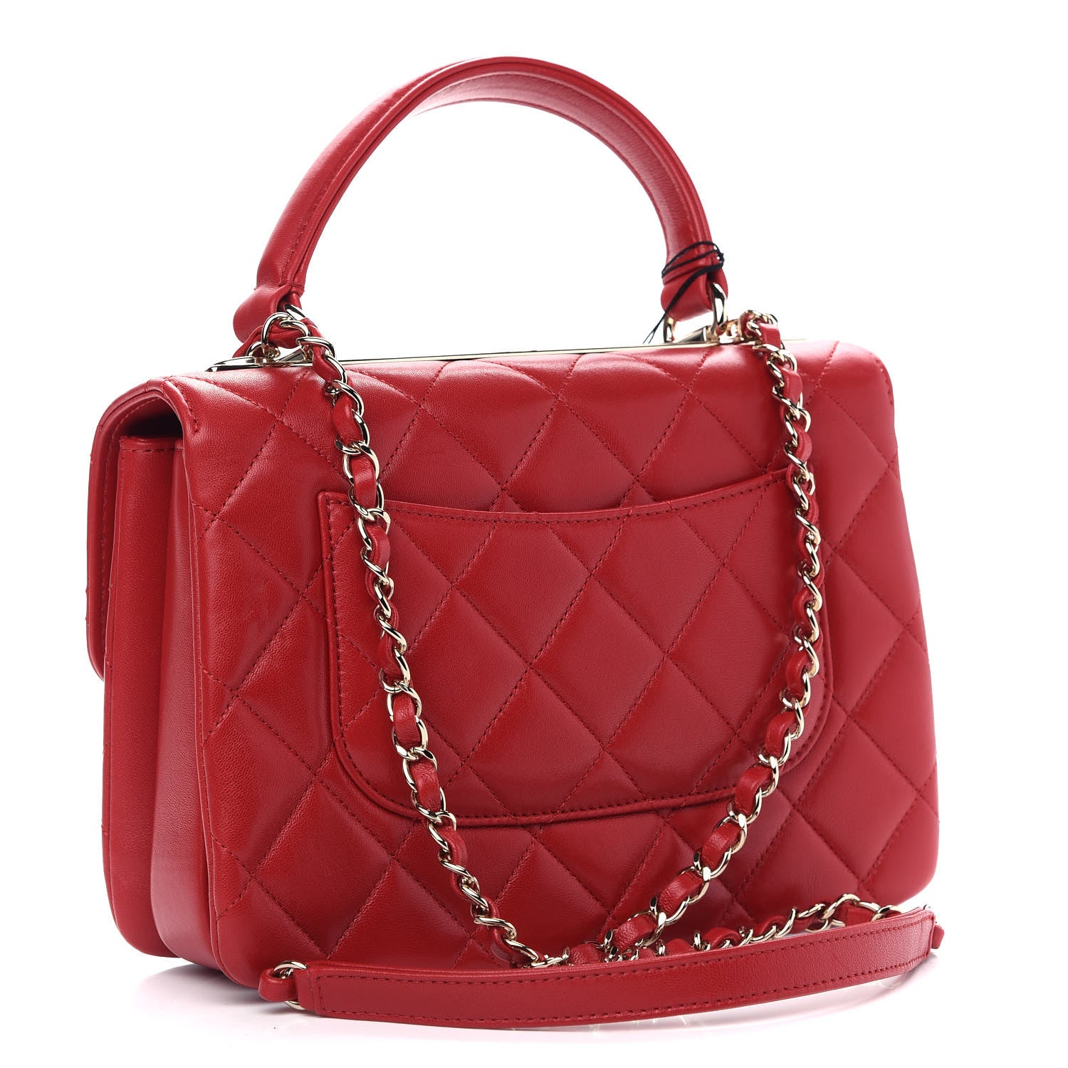 Chanel Lambskin Quilted Small Trendy CC Flap Dual Handle Bag Red 3 of 9