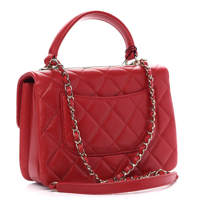 Chanel Lambskin Quilted Small Trendy CC Flap Dual Handle Bag Red 3 of 9