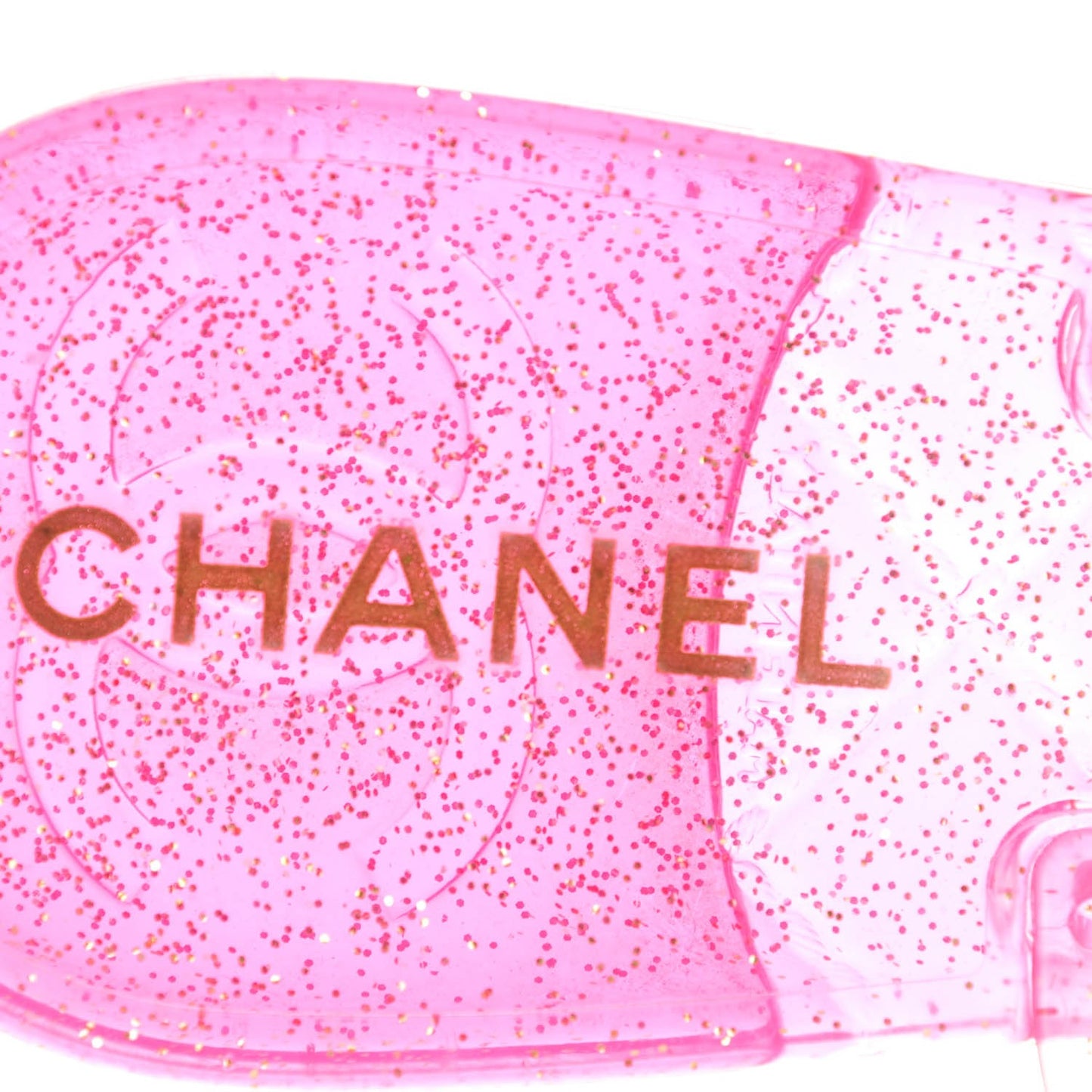 Jelly Camellia Glitter Thong Sandals 38 Pink