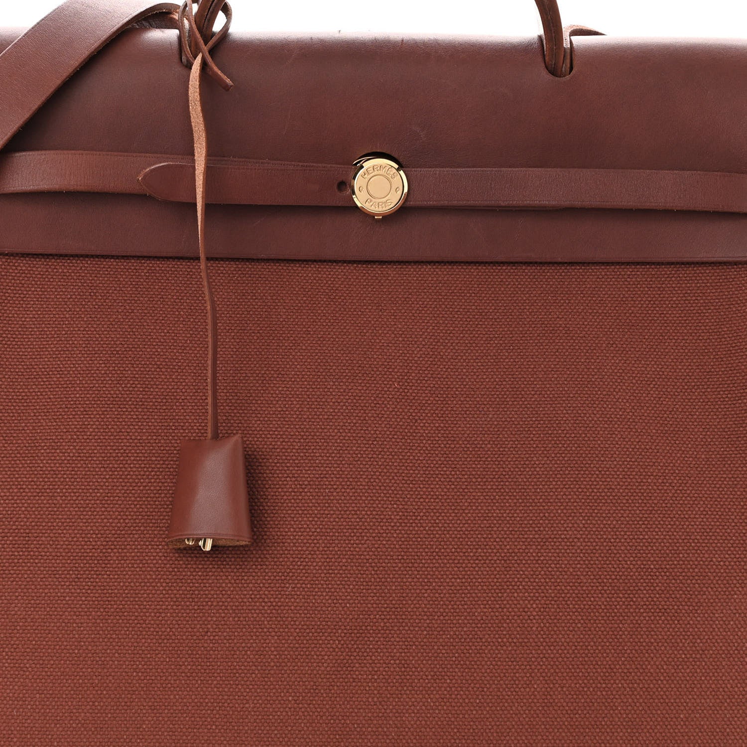 Hermes Toile Calfskin Herbag 39 GM Rouge H 9 of 11