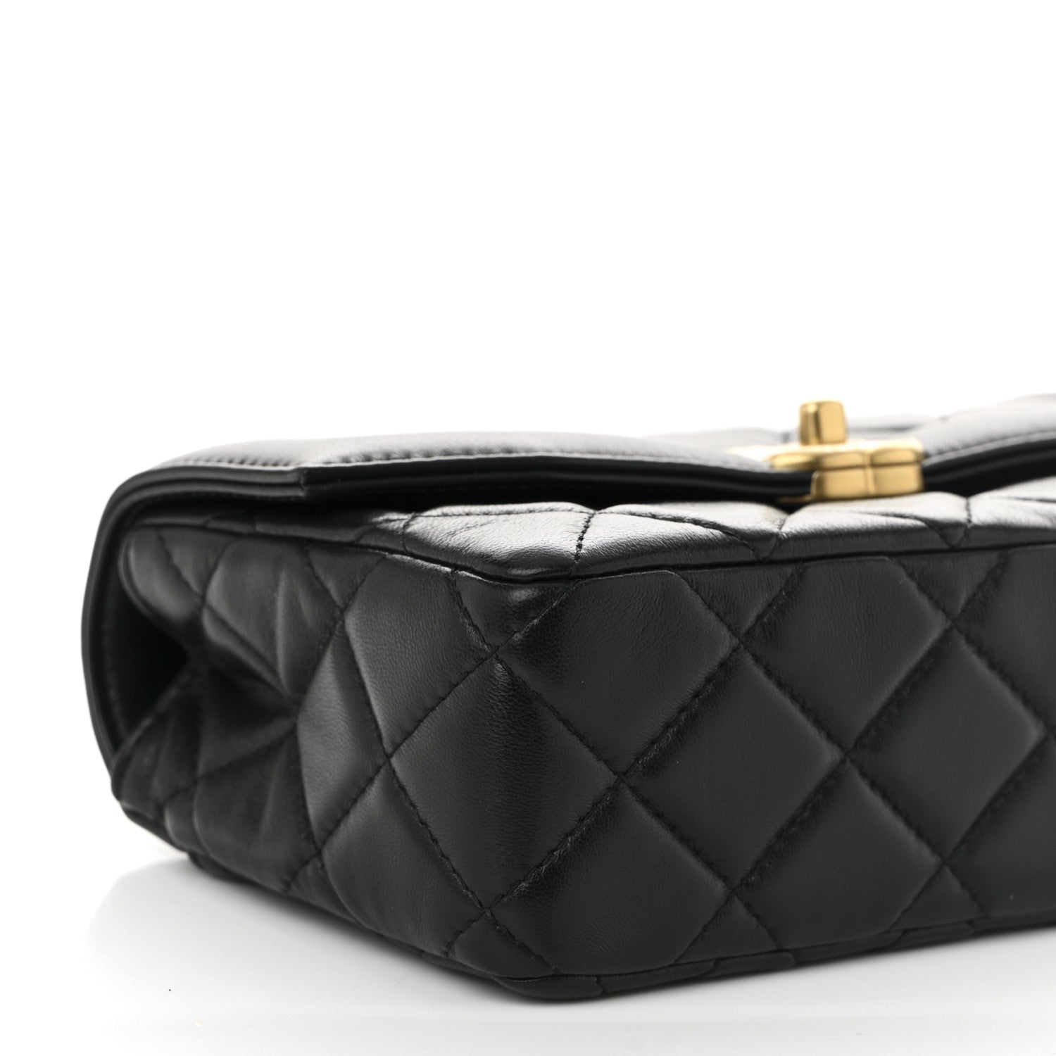 Chanel Shiny Lambskin Quilted Mini Flap Black 9 of 11