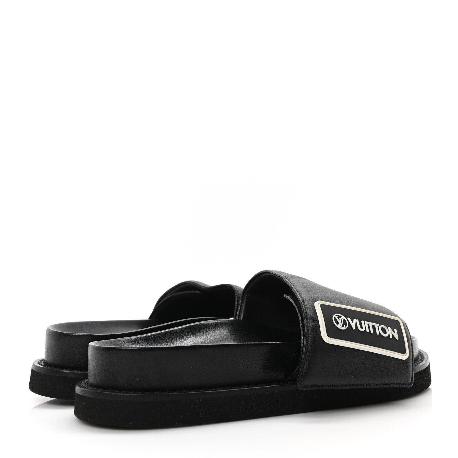 Louis Vuitton Calfskin Womens Pool Pillow Sunset Mules 37.5 Black 5 of 9
