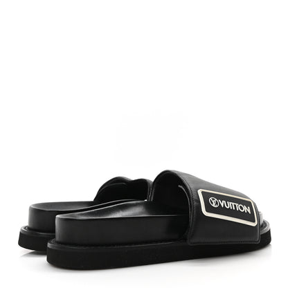 Louis Vuitton Calfskin Womens Pool Pillow Sunset Mules 37.5 Black 5 of 9