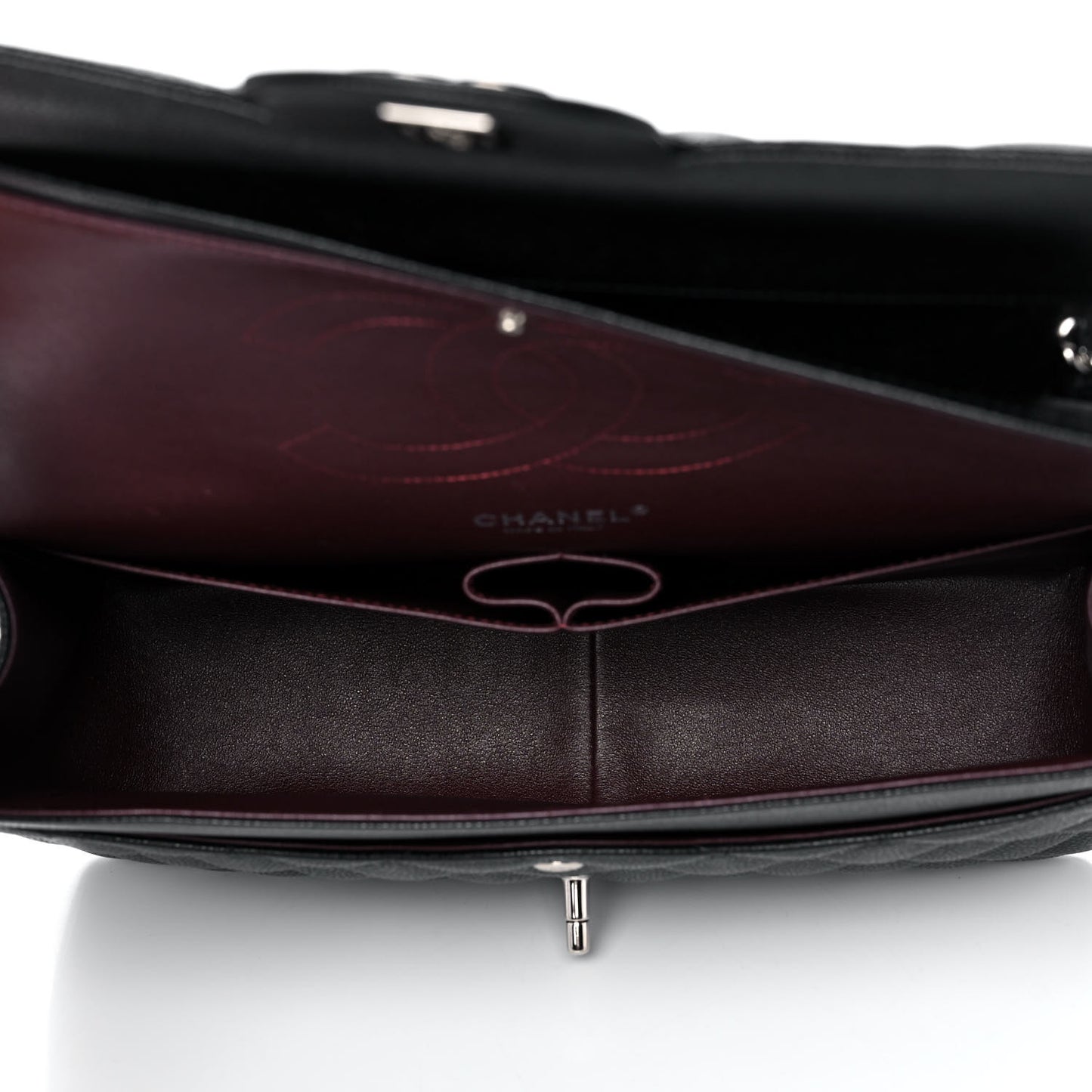 Caviar Quilted Jumbo Double Flap Black