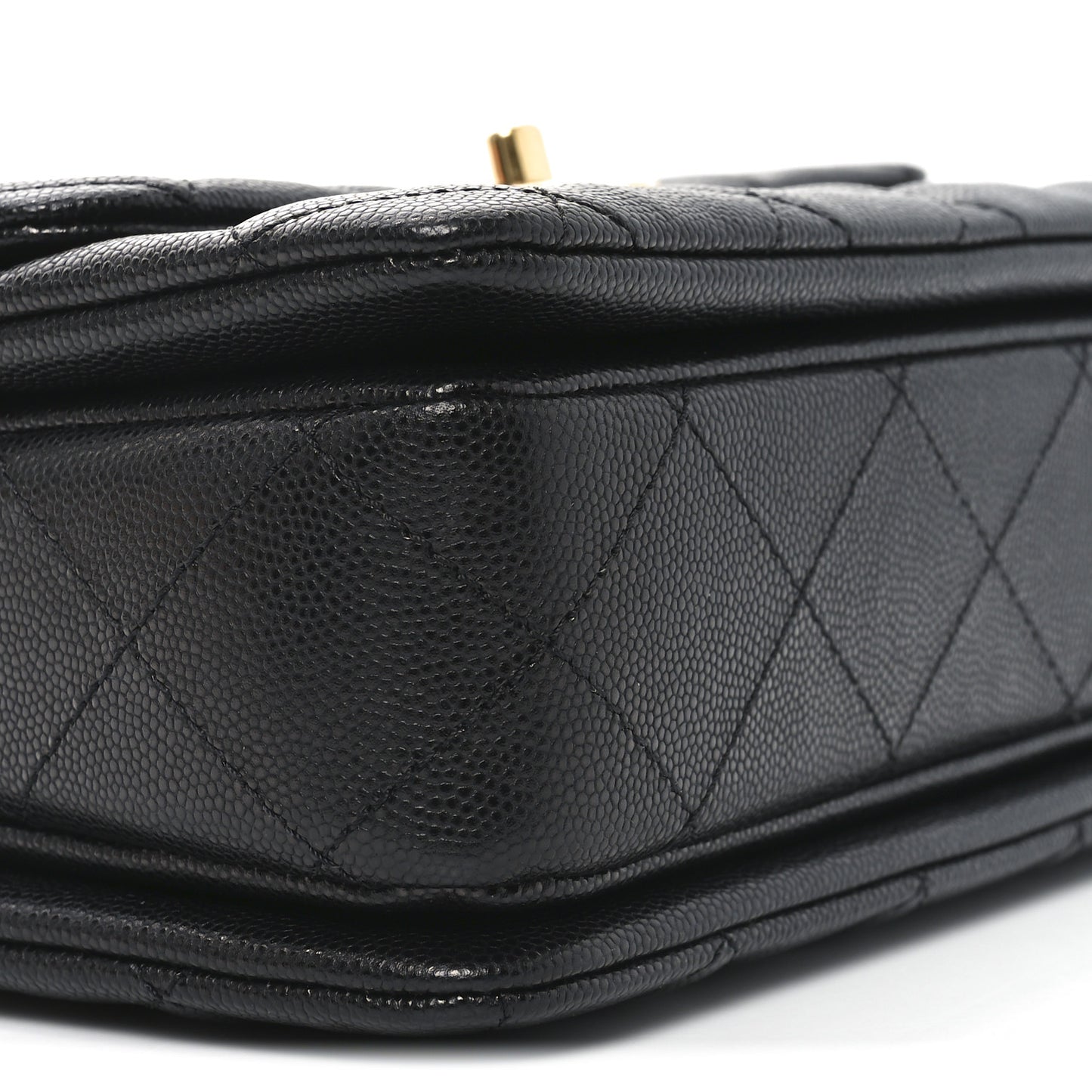 Caviar Quilted Mini Coco First Flap Black