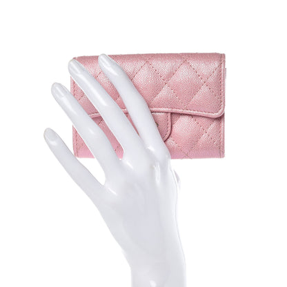 Chanel Iridescent Caviar Quilted Flap Card Holder Rose Pink 2 of 9