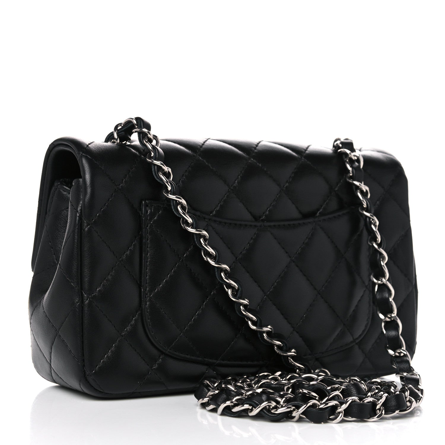 Chanel Lambskin Quilted Mini Rectangular Flap Black 3 of 13
