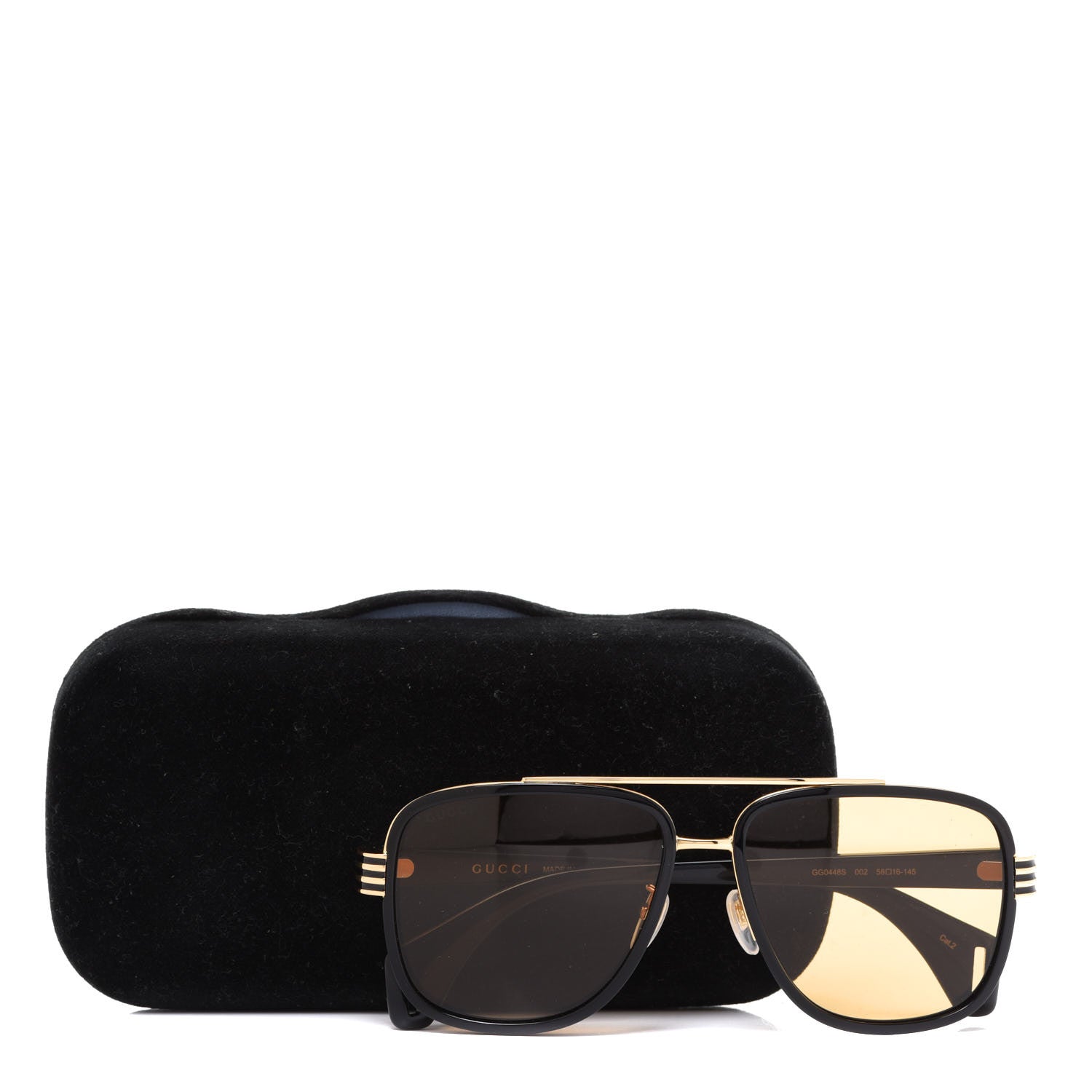 Gucci Acetate Aviator Sunglasses GG0448S Black Yellow 9 of 9