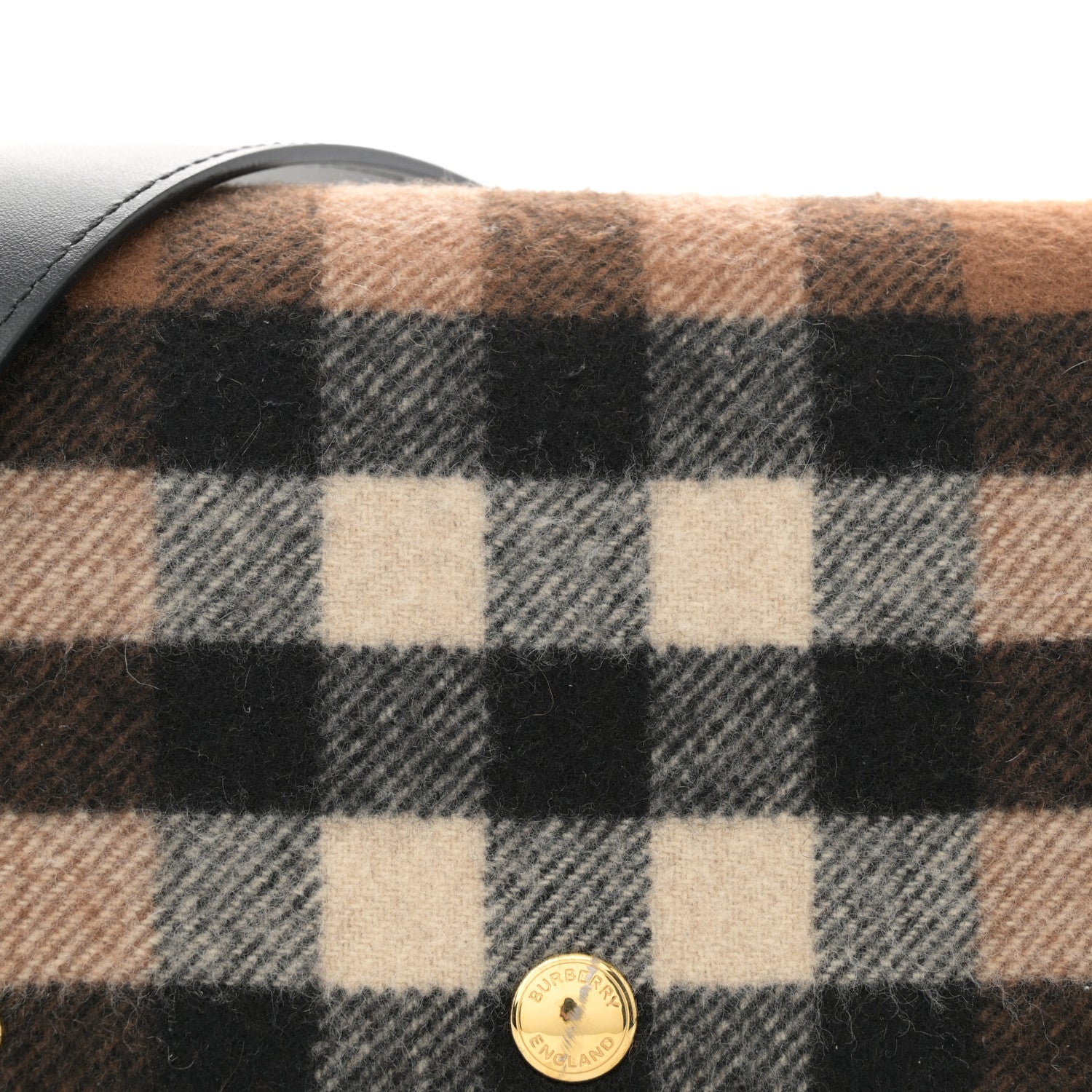 Burberry Cashmere Hackberry Check Note Medium Crossbody Bag Brown 7 of 11