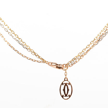 Cartier 18K Pink Yellow White Gold Three Chain Necklace 3 of 5