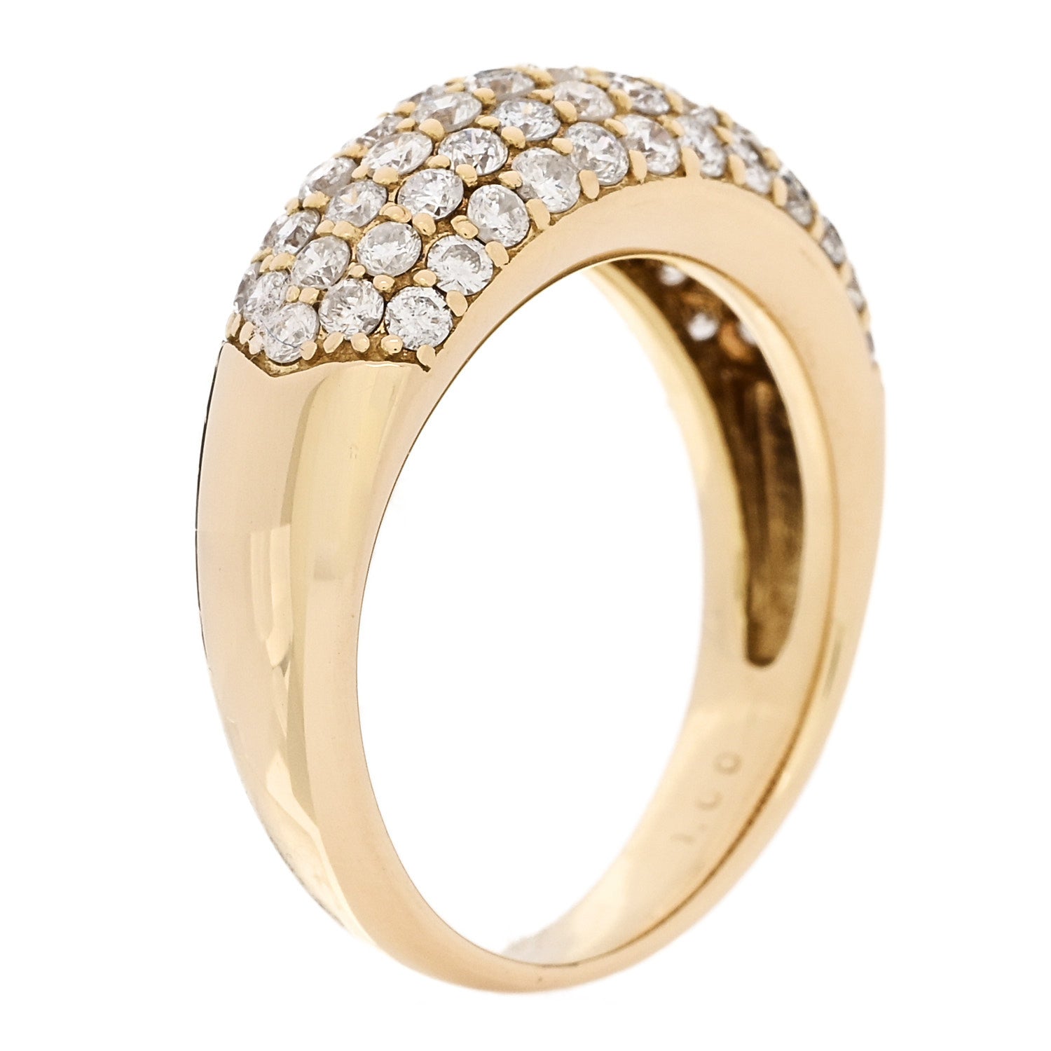 Parker & West by FASHIONPHILE 18K Yellow Gold Diamond 1.00ctw Paved Dome Ring 50 5.25 6 of 10