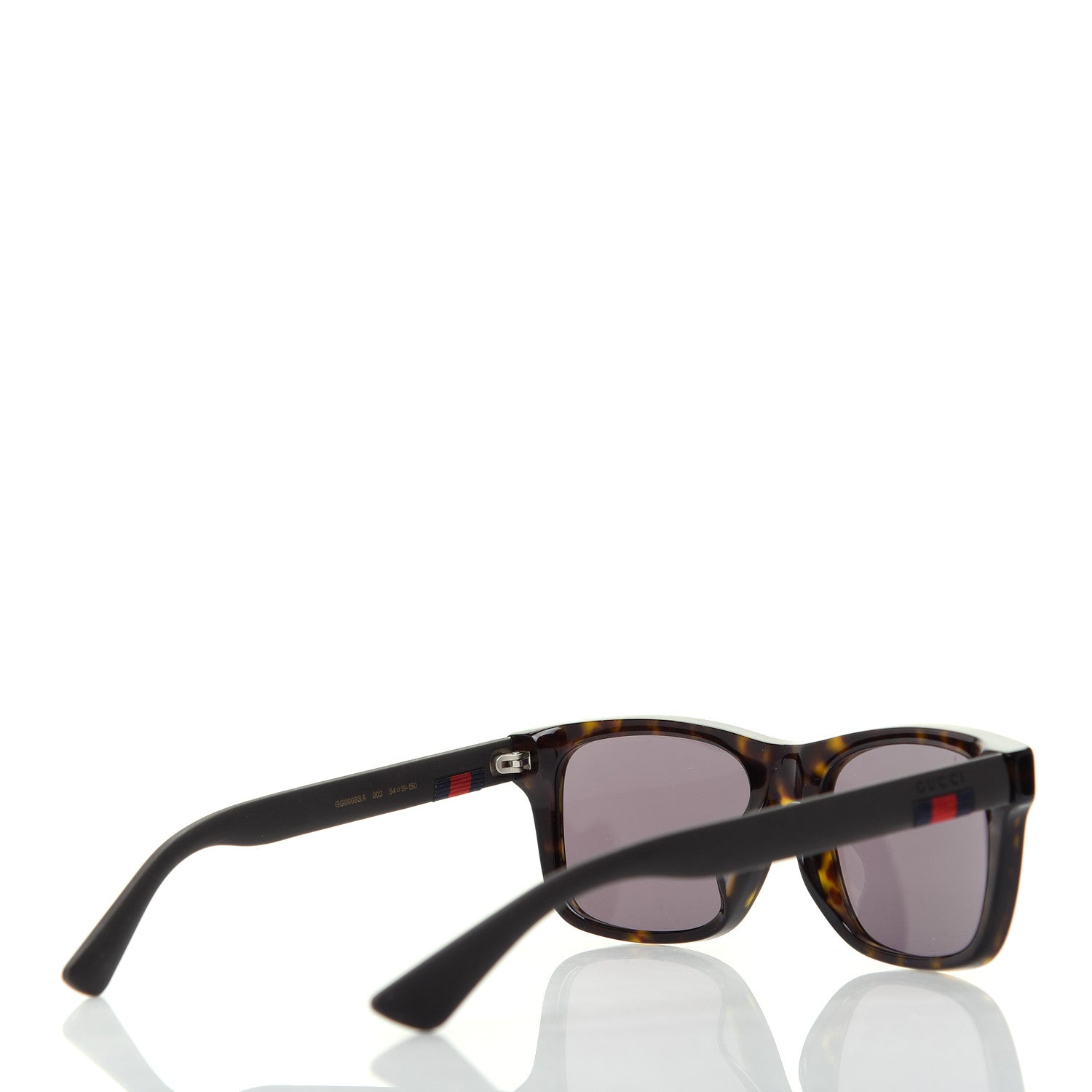 Gucci Acetate Square Frame Web Sunglasses GG0008S Tortoise 4 of 7