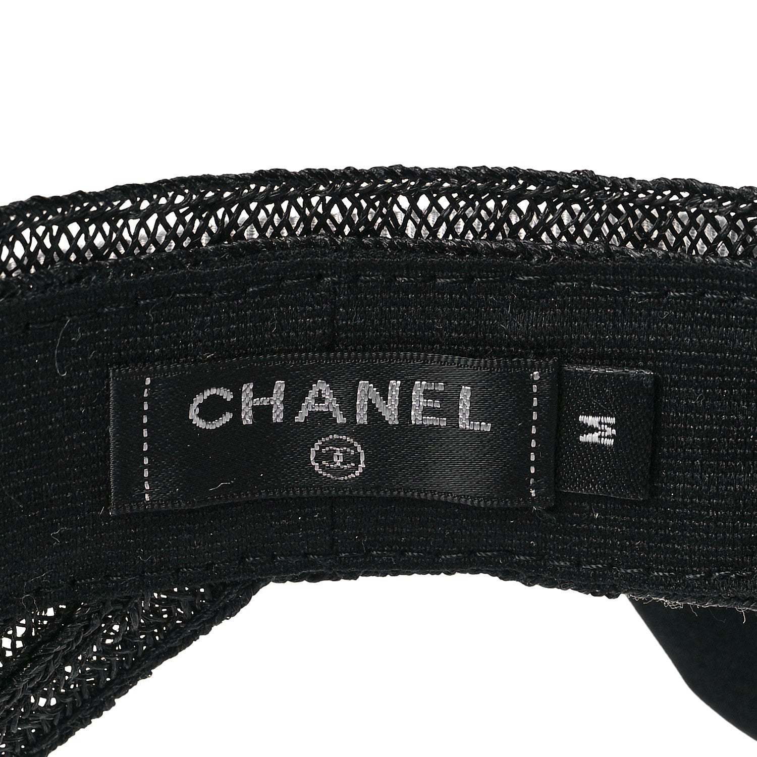 Chanel Abaca Cotton Ribbon Visor M Black 6 of 7
