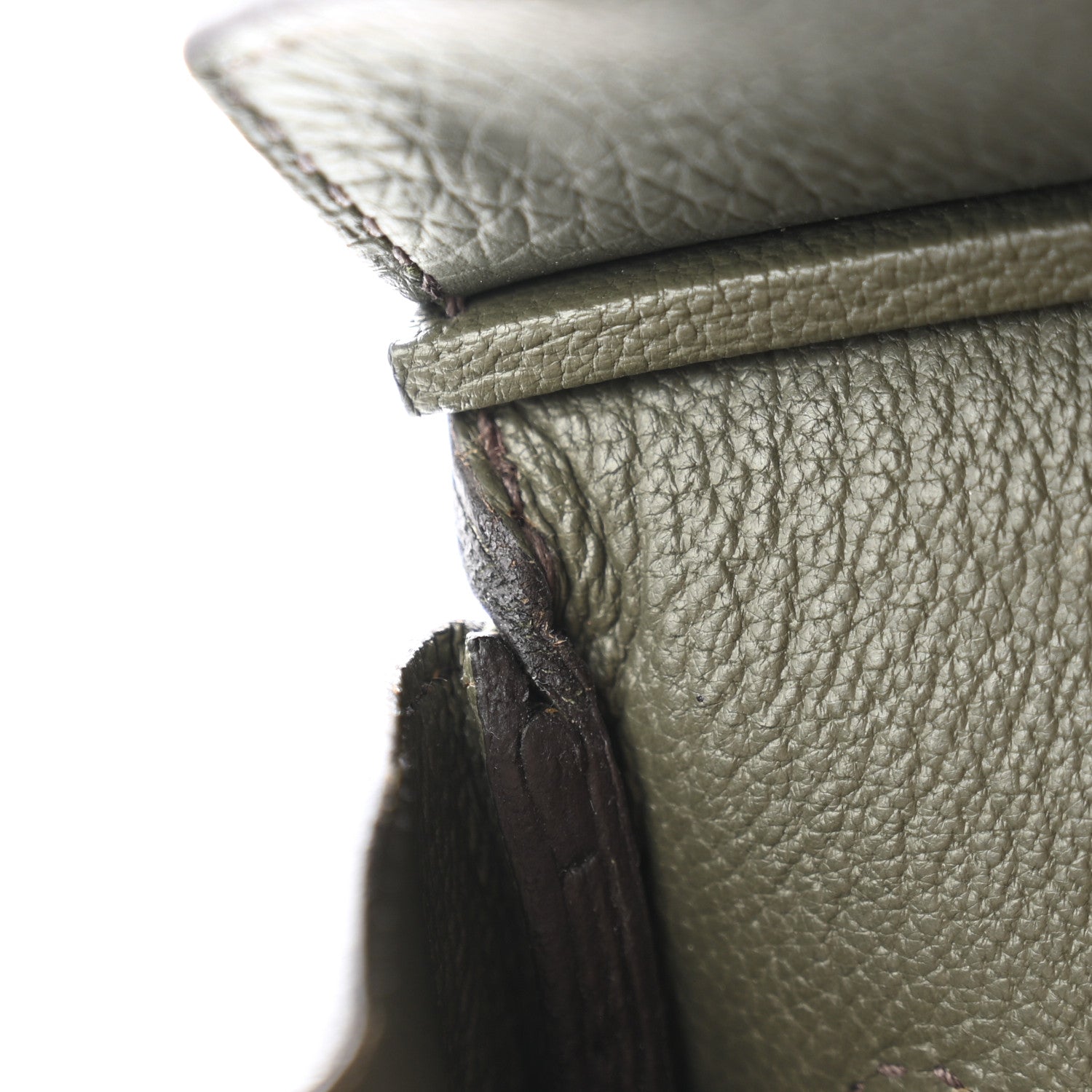 Hermes Taurillon Clemence Birkin 35 Vert De Gris 11 of 12