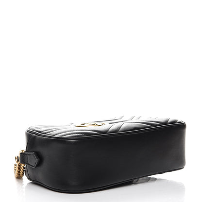 Gucci Calfskin Matelasse Small GG Marmont Chain Shoulder Bag Black 4 of 8