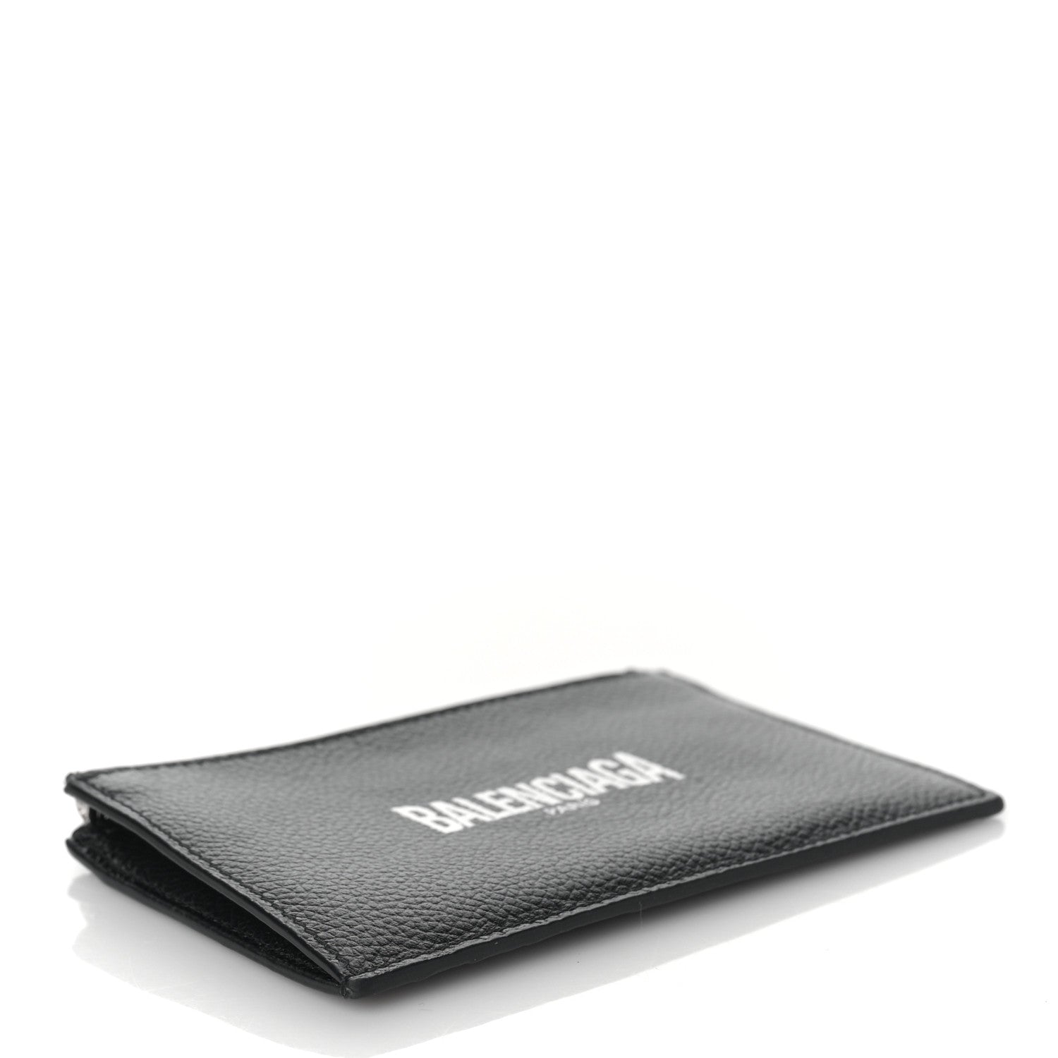 Balenciaga Grained Calfskin Logo Large Cash Long Coin Card Holder Black White 4 of 8