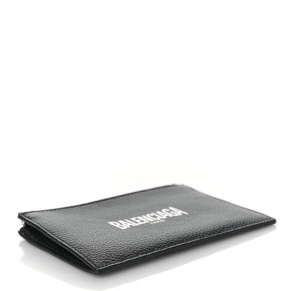 Balenciaga Grained Calfskin Logo Large Cash Long Coin Card Holder Black White 4 of 8