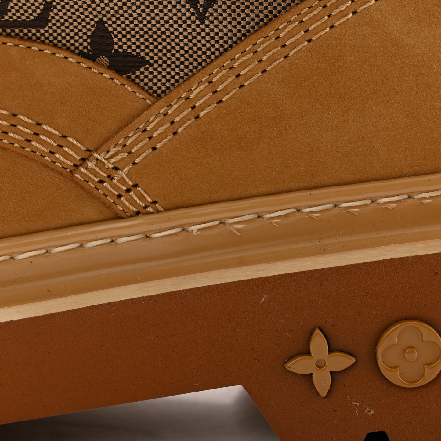 Nubuck Monogram Jacquard Mens Ranger Ankle Boots 10.5 Beige